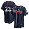 A.Braves #23 Michael Harris II Player Navy USA 250 Fourth Of July Limited Home Game Gdoa250Ys Stitched Jerseys