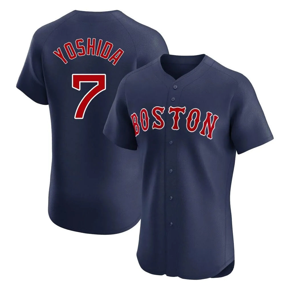 B.Red Sox #7 Masataka Yoshida Player Navy Limited Elite Home Game Gdoa Stitched Jerseys