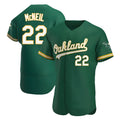 Athletics #22 Jeff McNeil player Green Authentic Kelly Alternate Stitched Jersey