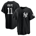 NY.Yankees #11 Anthony Volpe Player Black Game Gdoa Stitched Jerseys