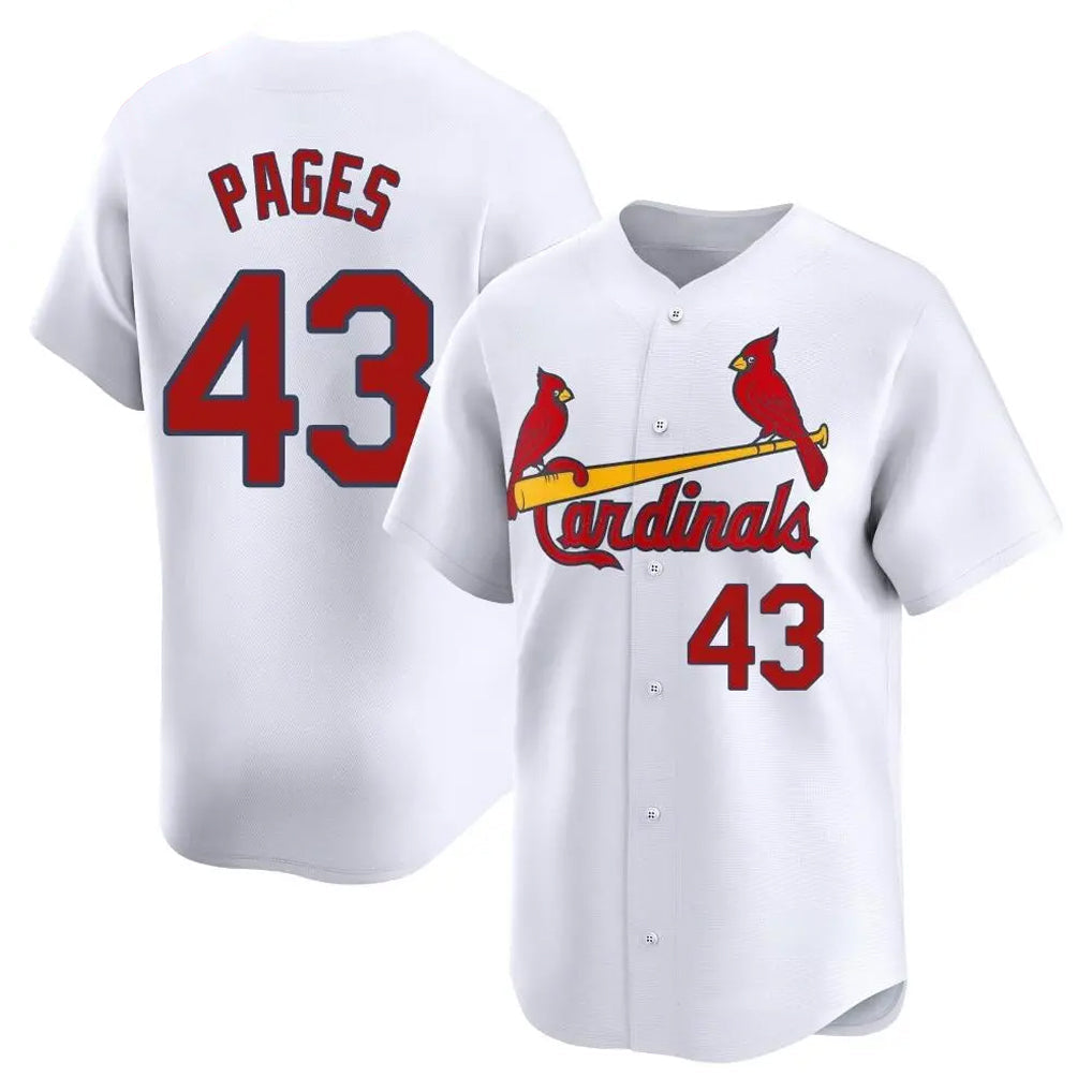 St. Louis Cardinals #43 Pedro Pages Player White Home Limited Stitched Jerseys