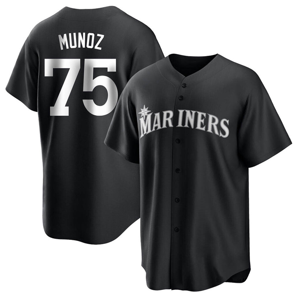 S.Mariners #75 Andres Munoz Player Black Home Limited Stitched Jerseys