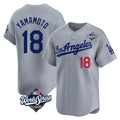LA.Dodgers #18 Yoshinobu Yamamoto Player Gray World Series Limited Home Gdoa Stitched Jerseys