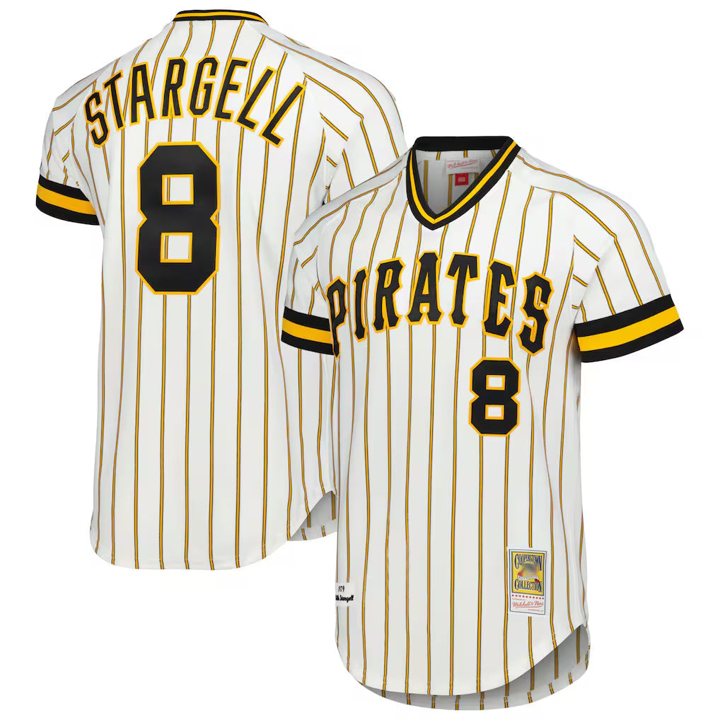 P.Pirates #8 Willie Stargell Player White Mitchell & Ness Cooperstown Collection 1979 Limited Stitched Jerseys
