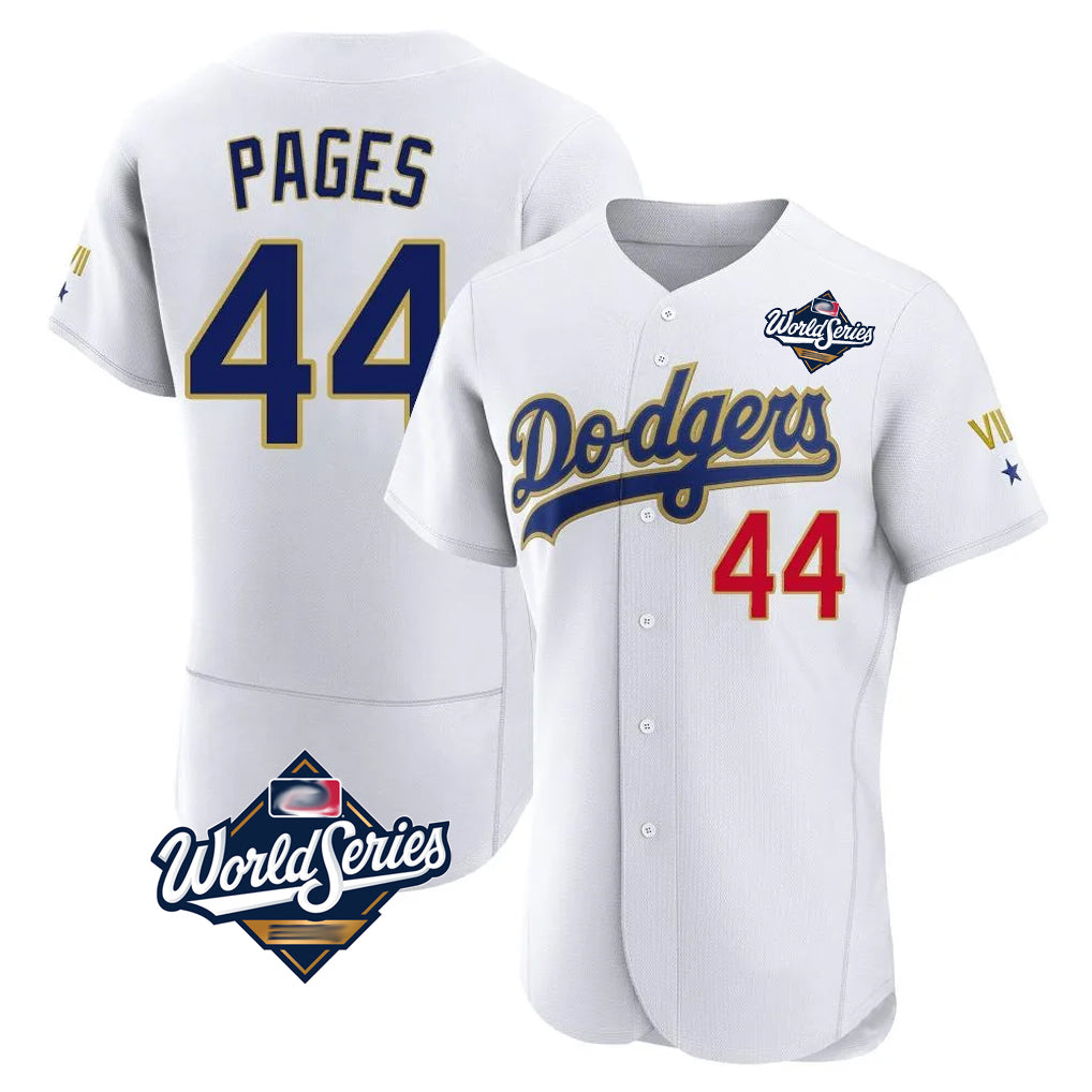 LA.Dodgers #44 Andy Pages Player Gold White World Series 2026 Collection Stadium Limited Elite Gdoa Stitched Jerseys