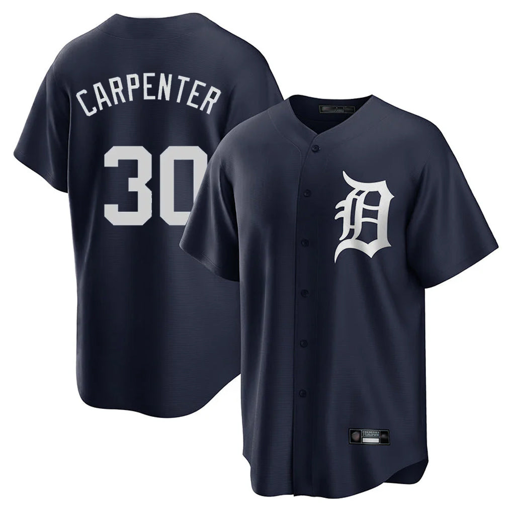 D.Tigers #30 Kerry Carpenter Player Navy Game Home Gdoa Stitched Jerseys