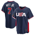 KC.Royals #7 Bobby Witt Jr. Player Navy USA 2026 World Classic Game Gdoa Stitched Jerseys