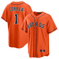 H.Astros #1 Carlos Correa Player Orange Home Game Gdoa Stitched Jerseys