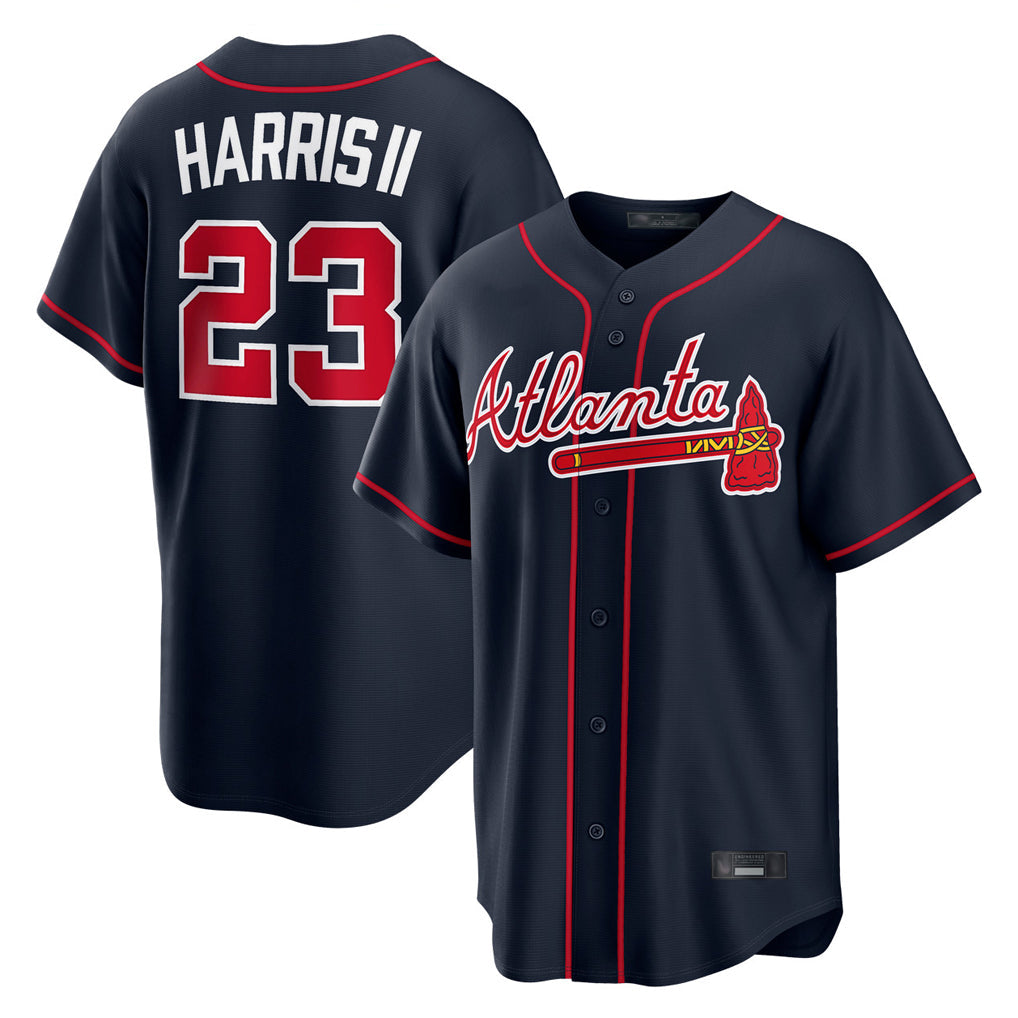 A.Braves #23 Michael Harris II Player Navy Home Game Gdoa Stitched Jerseys