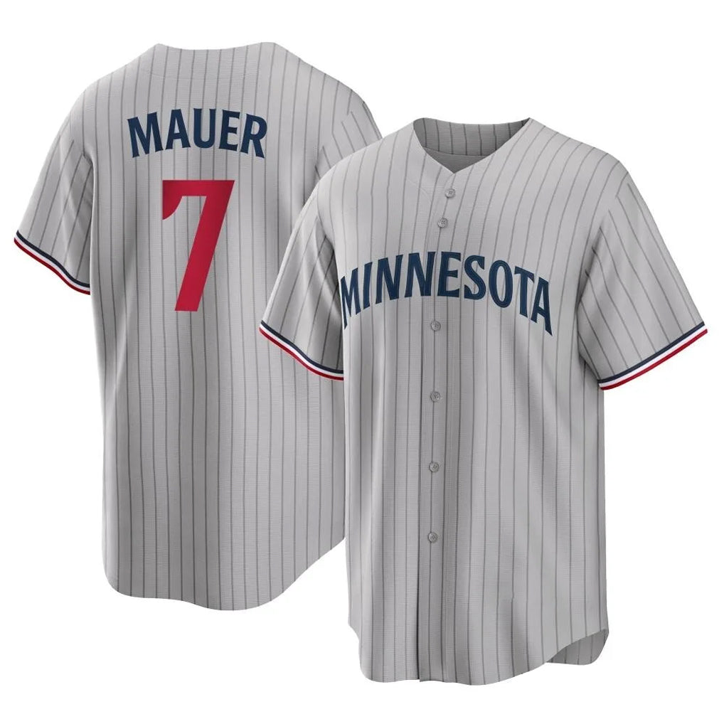 M.Twins #7 Joe Mauer Player Gray Game Limited Home Gdoa Stitched Jerseys