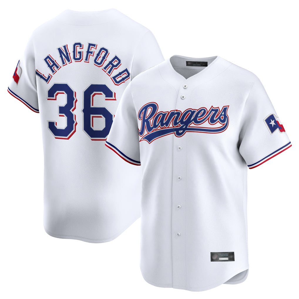 T.Rangers #36 Wyatt Langford Player White Home Limited Stitched Jerseys
