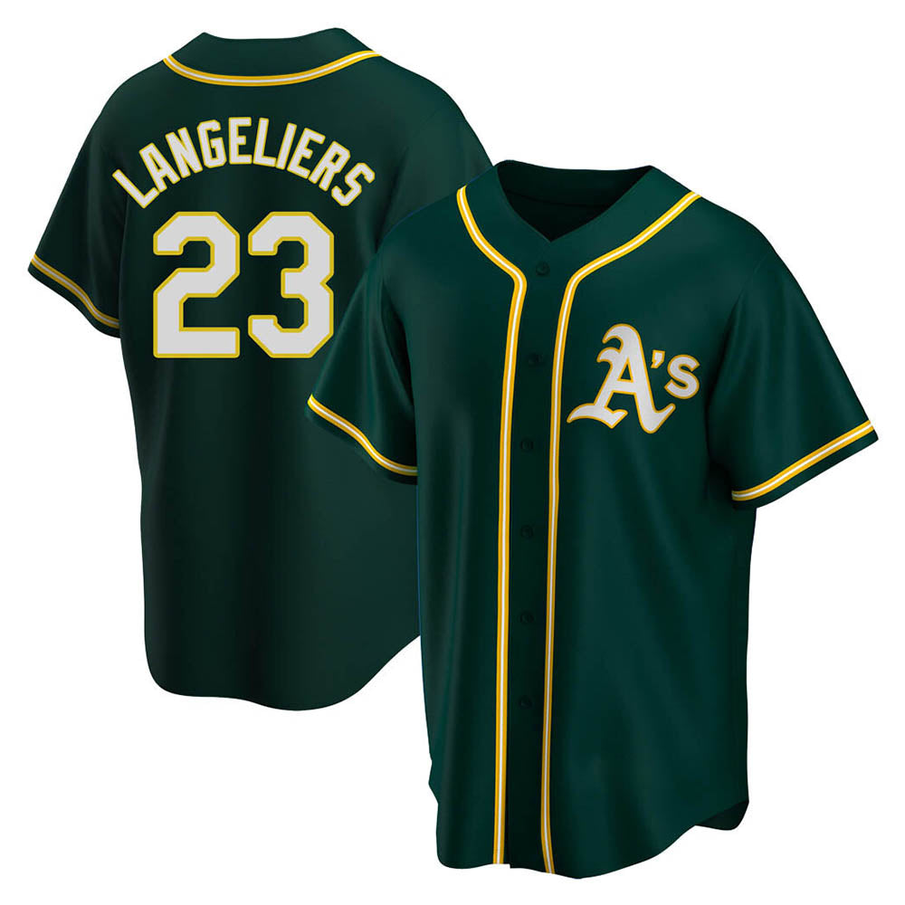 Athletics #23 Shea Langeliers Player Green Replica Alternate Stitched Jerseys