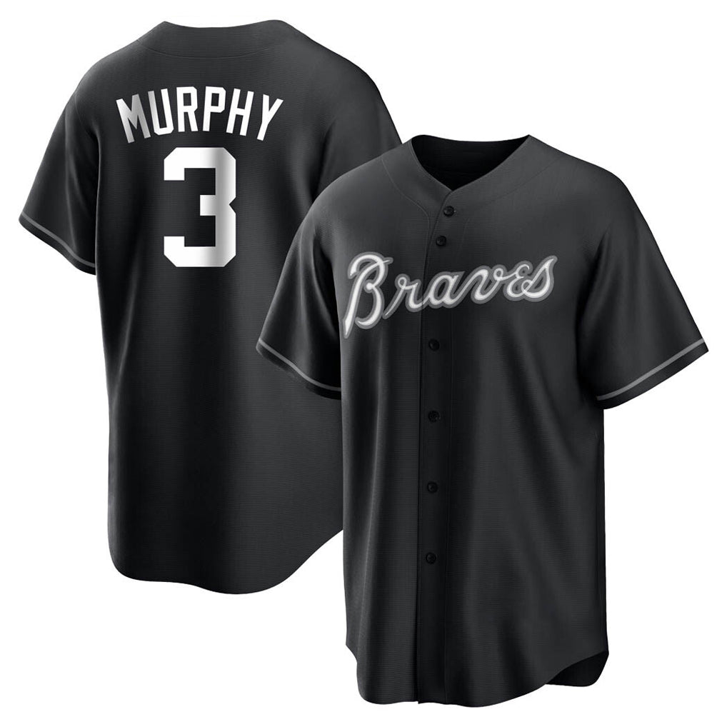 A.Braves #3 Dale Murphy Player Black Home Game Gdoa Stitched Jerseys