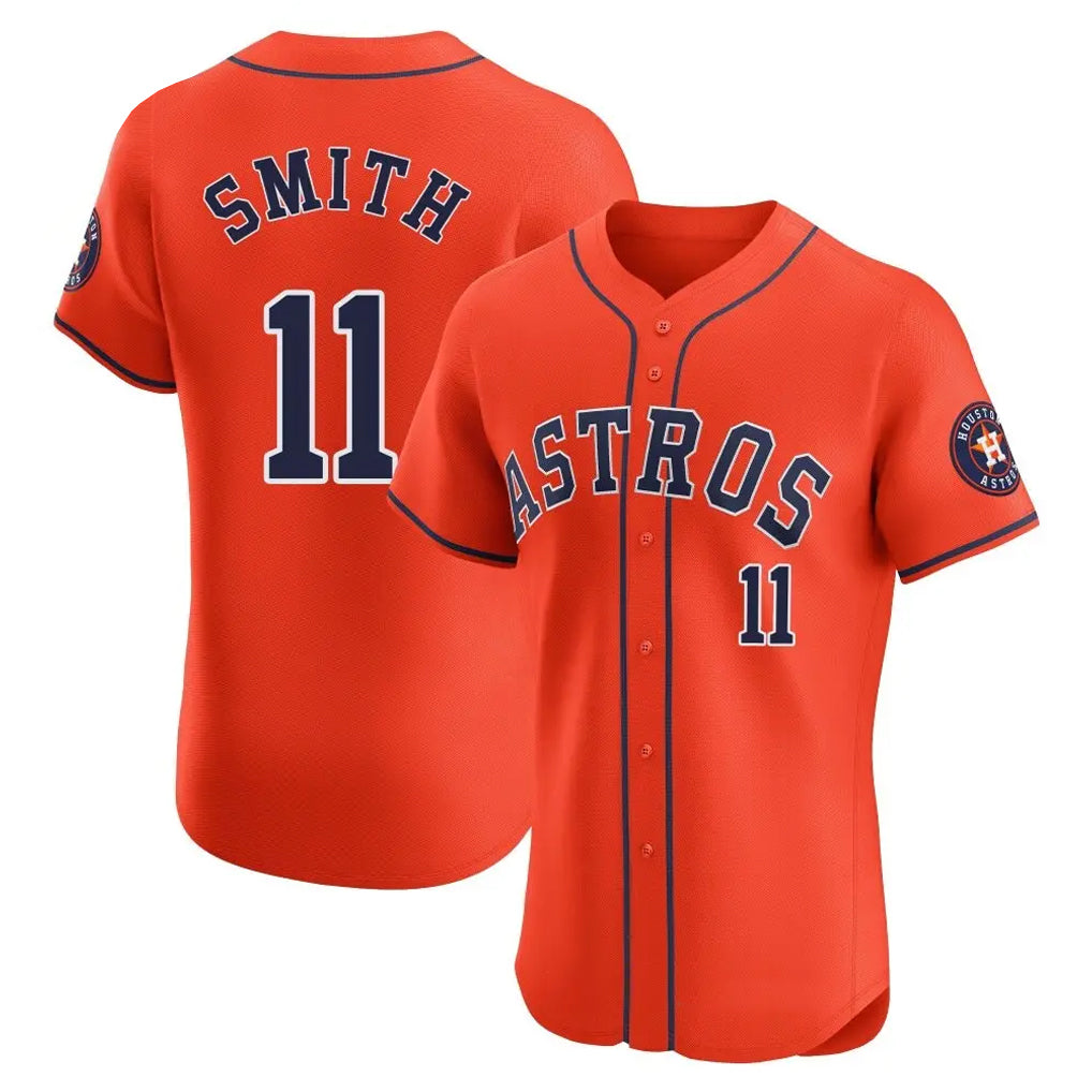 H.Astros #11 Cam Smith Player Orange Home Limited Elite Gdoa Stitched Jerseys