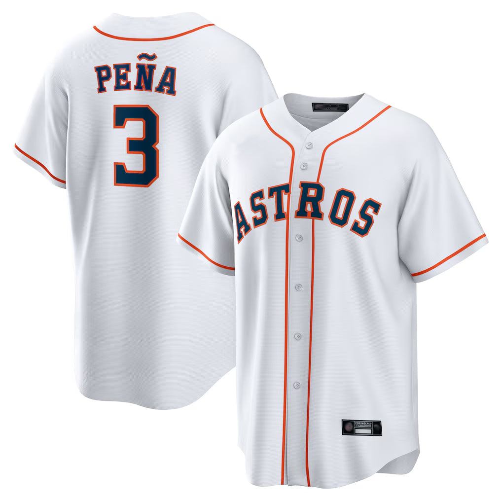 H.Astros #3 Jeremy Pena Player White Home Game Gdoa Stitched Jerseys