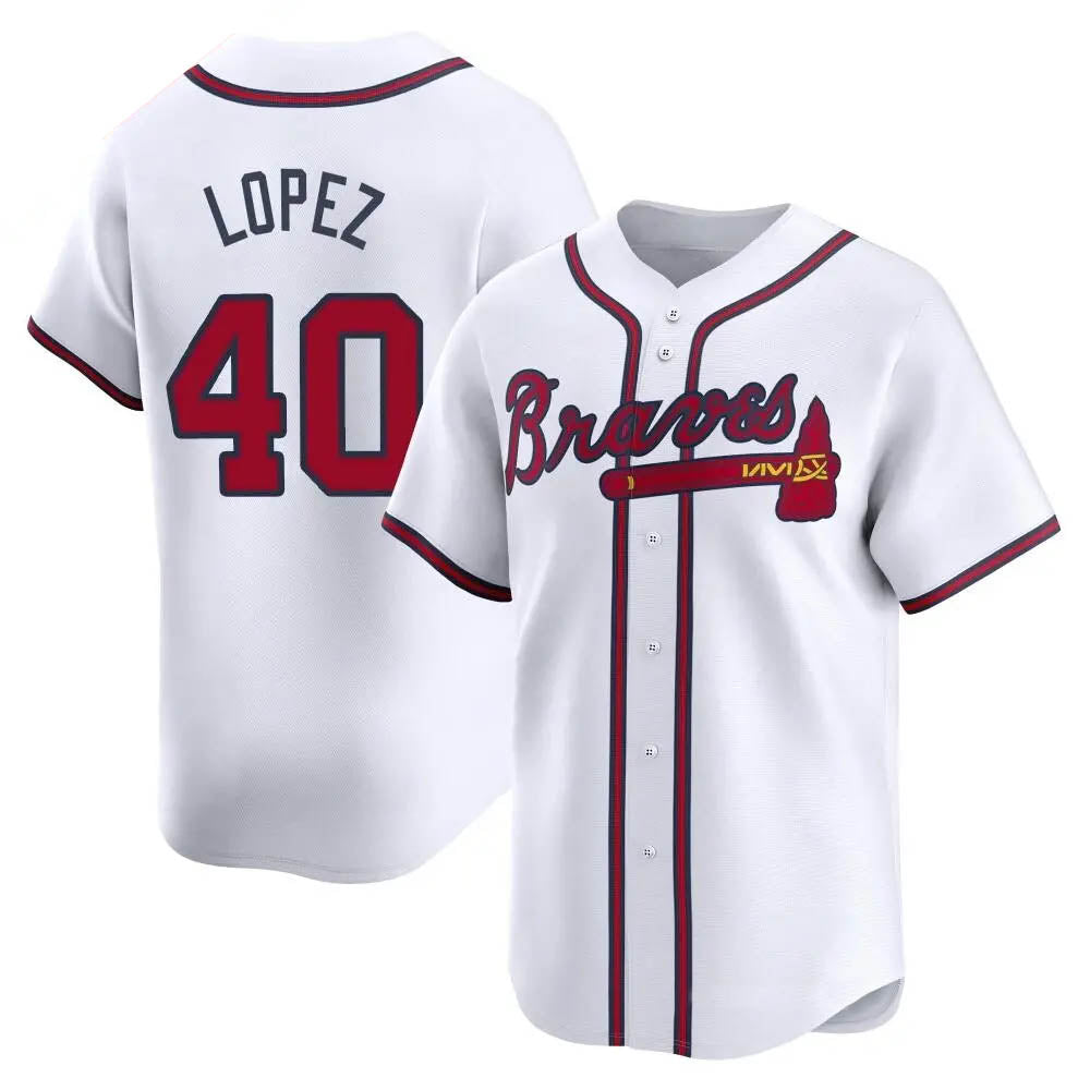 A.Braves #40 Reynaldo Lopez player White Limited Home Stitched Jerseys