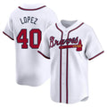 A.Braves #40 Reynaldo Lopez player White Limited Home Stitched Jerseys