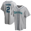 S.Mariners #2 Cole Young Player Gray Home Game Stitched Jerseys