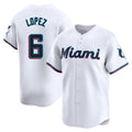 M.Marlins #6 Otto Lopez Player White  Home Limited Gdoa Stitched Jerseys