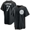 C.Cubs #7 Dansby Swanson Player Black Game Gdoa Stitched Jerseys