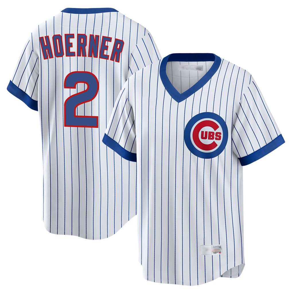 C.Cubs #2 Nico Hoerner Player White T-shirt Cooperstown Collection Limited Gdoa Stitched Jerseys