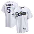 LA. Dodgers #5 Corey Seager Player White Cool Base Home Gdoa Stitched Jerseys