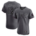 NY.Mets #12 Francisco Lindor Player Gray City Connect Limited Elite Home Stitched Jerseys