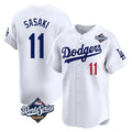 LA.Dodgers #11 Roki Sasaki Player White World Series Limited Home Gdoa Stitched Jerseys