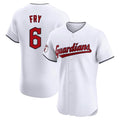 C.Guardians #6 David Fry Player White Limited Elite Home Gdoa Stitched Jerseys