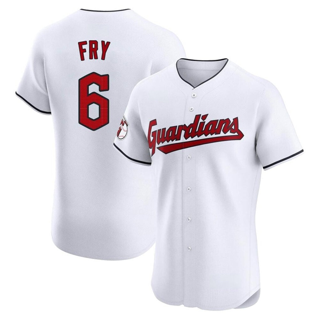 C.Guardians #6 David Fry Player White Limited Elite Home Gdoa Stitched Jerseys
