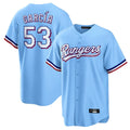 T.Rangers #53 Adolis Garcia Player Light Blue Home Game Gdoa Stitched Jerseys