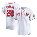 C.Reds #28 Eugenio Su¨¢rez Player White Home Limited Gdoa Stitched Jerseys