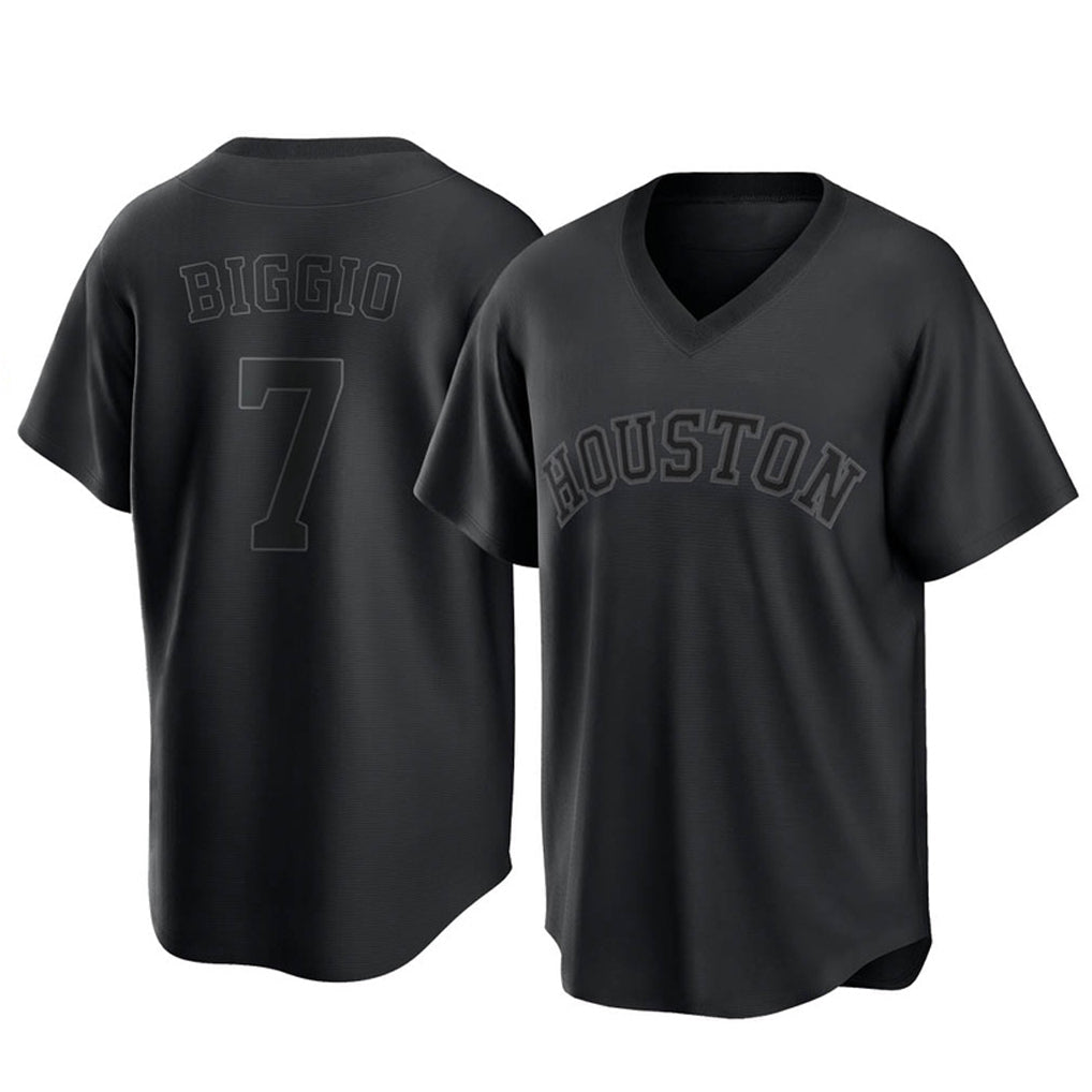 H.Astros #7 Craig Biggio Player Black Fashion T-shirt Home Game Gdoa Stitched Jerseys