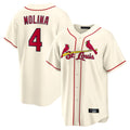 St. Louis Cardinals #4 Yadier Molina Player Cream Home Game Stitched Jerseys