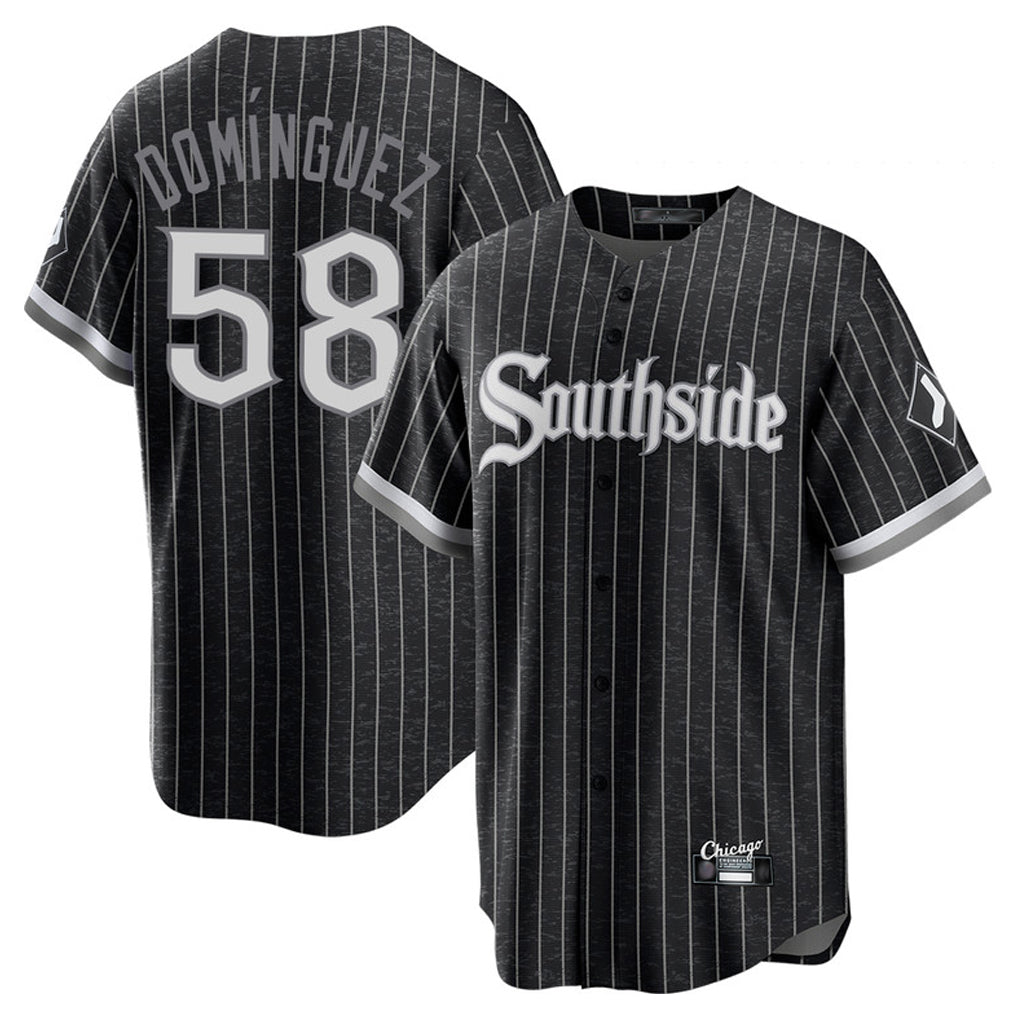 C.White Sox #58 Seranthony Dom¨ªnguez Player Black City Connect Home Game Gdoa Stitched Jerseys