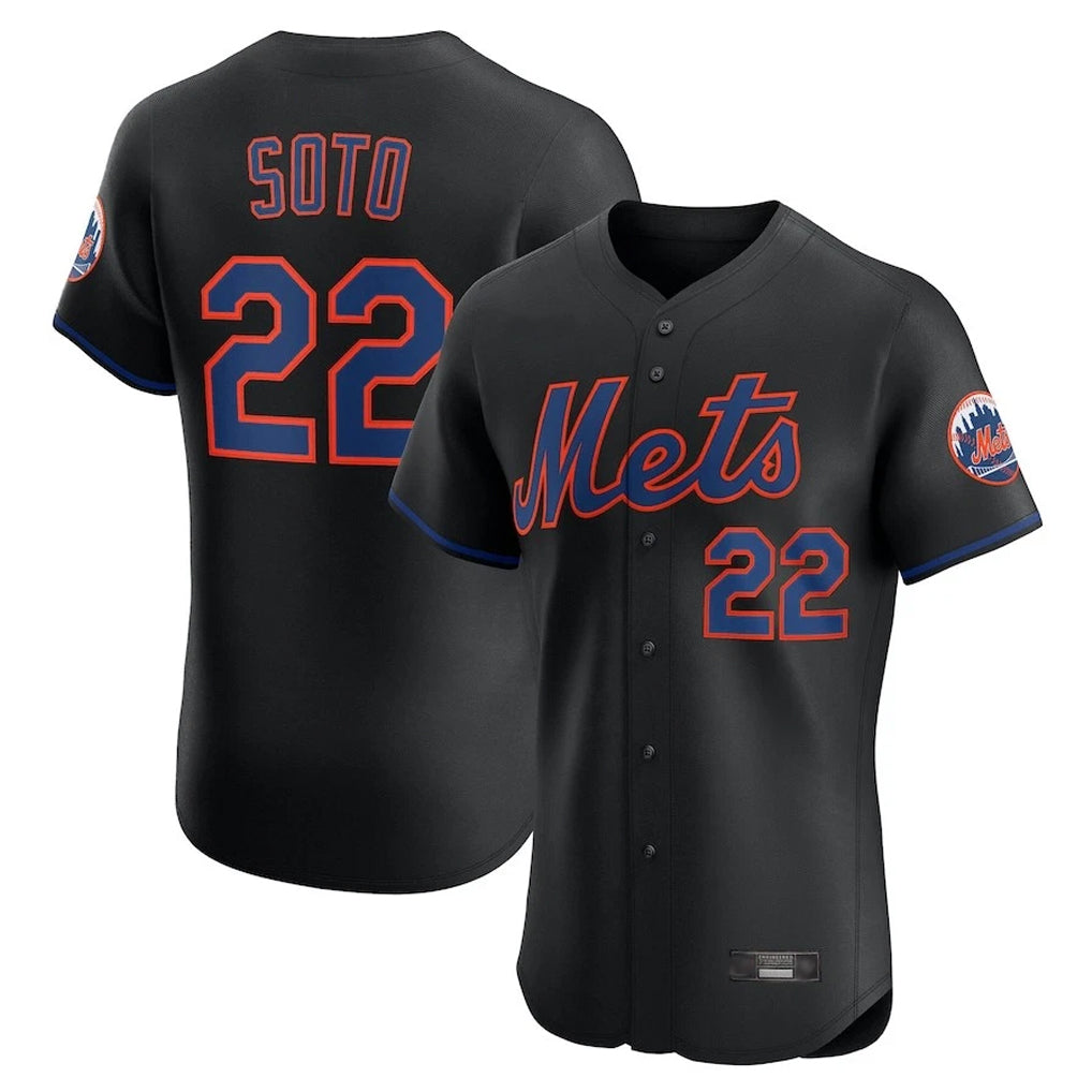 NY.Mets #22 Juan Soto Player Black Home Limited Elite Stitched Jerseys