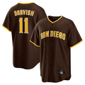 S.Diego Padres #11 Yu Darvish Player Brown Alternate Replica Game Stitched Jerseys