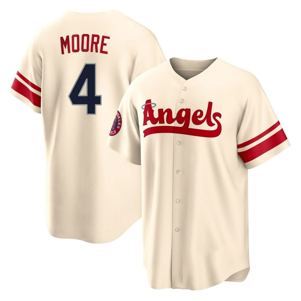 LA.Angels #4 Christian Moore Player Cream City Connect Home Gdoa Stitched Jerseys
