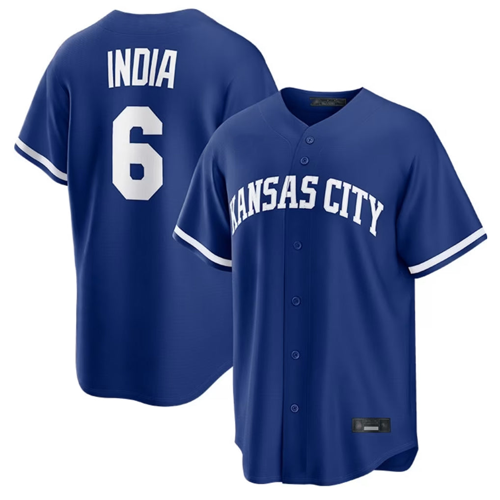 KC.Royals #6 Jonathan India Player Royal Game Home Gdoa Stitched Jerseys