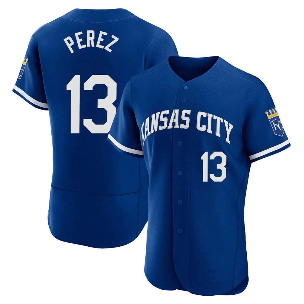 KC.Royals #13 Salvador Perez Player Royal City Connect Limited Elite Home Game Gdoa Stitched Jerseys
