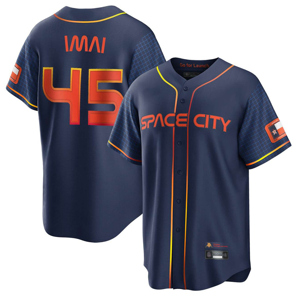 H.Astros #45 Tatsuya Imai Player Navy City Connect Home Game Gdoa Stitched Jerseys