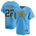 M.Brewers #22 Christian Yelich Player Light Blue City Connect Home Limited Gdoa Stitched Jerseys