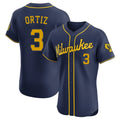 M.Brewers #3 Joey Ortiz Player Navy Home Limited Elite Gdoa Stitched Jerseys