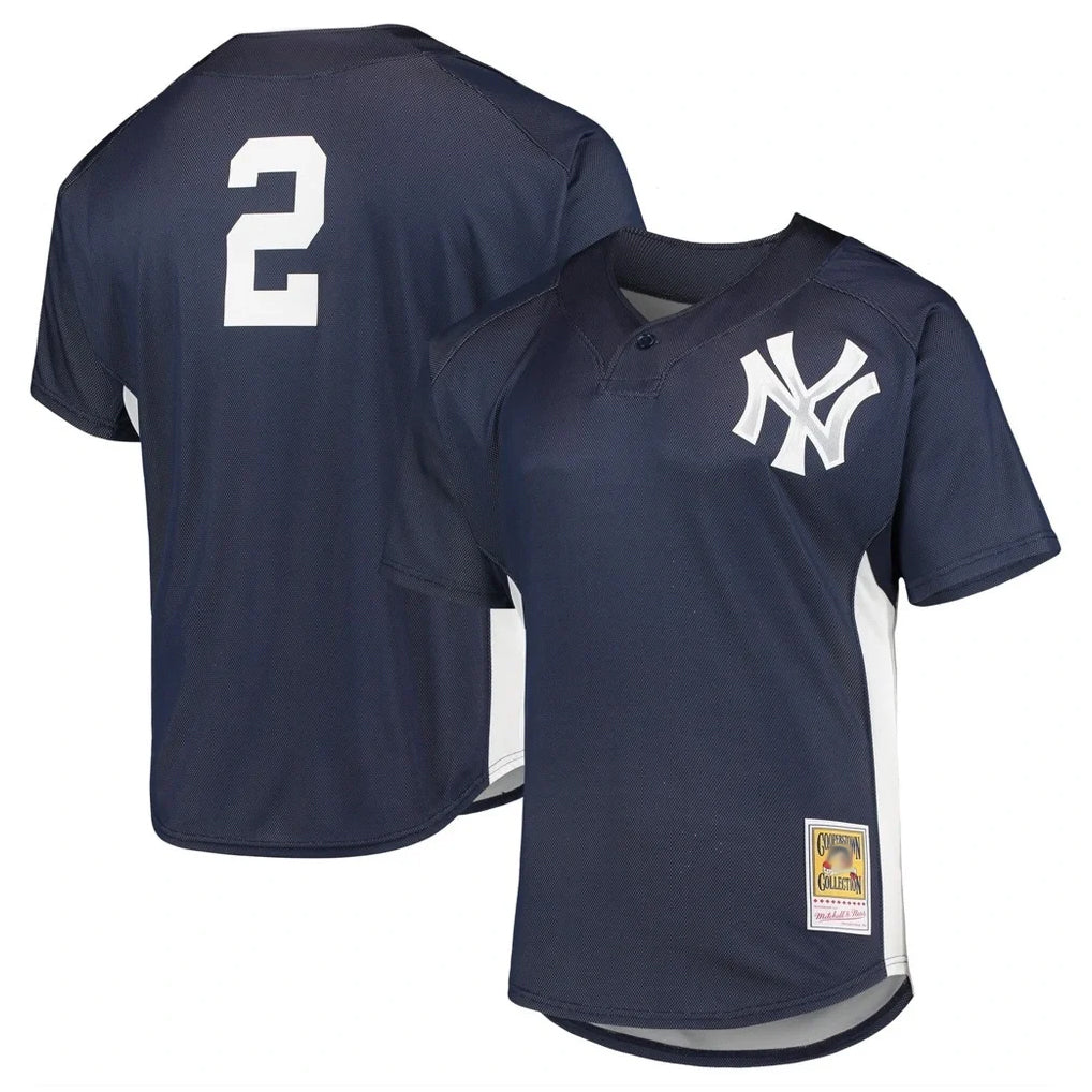 NY.Yankees #2 Derek Jeter Player Navy Mitchell & Ness Limited Stitched Jerseys