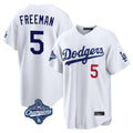LA.Dodgers #5 Freddie Freeman Player White World Series Meet Home Game Gdoa Stitched Jerseys