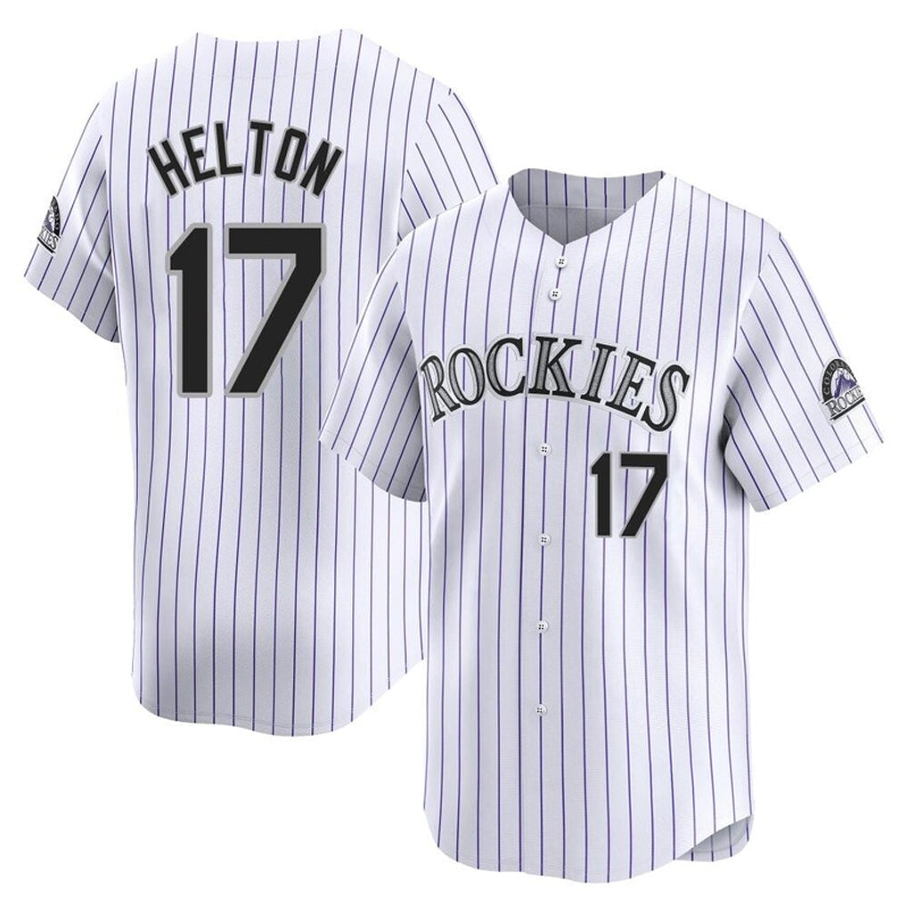C.Rockies #17 Todd Helton Player White Limited Home Gdoa Stitched Jerseys