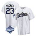 LA.Dodgers #23 Kyle Tucker Player Gold White World Series Meet 2026 Collection Stadium Game Gdoa Stitched Jerseys