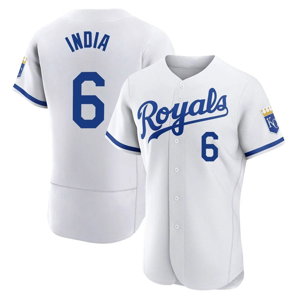 KC.Royals #6 Jonathan India Player White Limited Elite Home Game Gdoa Stitched Jerseys