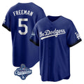 LA.Dodgers #5 Freddie Freeman Player Royal World Series Meet City Connect Home Game Gdoa Stitched Jerseys