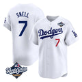 LA.Dodgers #7 Blake Snell Player White Game Limited World Series Home Gdoa Stitched Jerseys